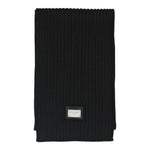 Dolce & Gabbana Sciarpa tinta unita con Logo Nero per Bambino LBKAB4 NERO DOLCE & GABBANA 