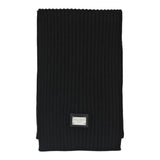 Dolce & Gabbana Sciarpa tinta unita con Logo Nero per Bambino LBKAB4 NERO DOLCE & GABBANA 