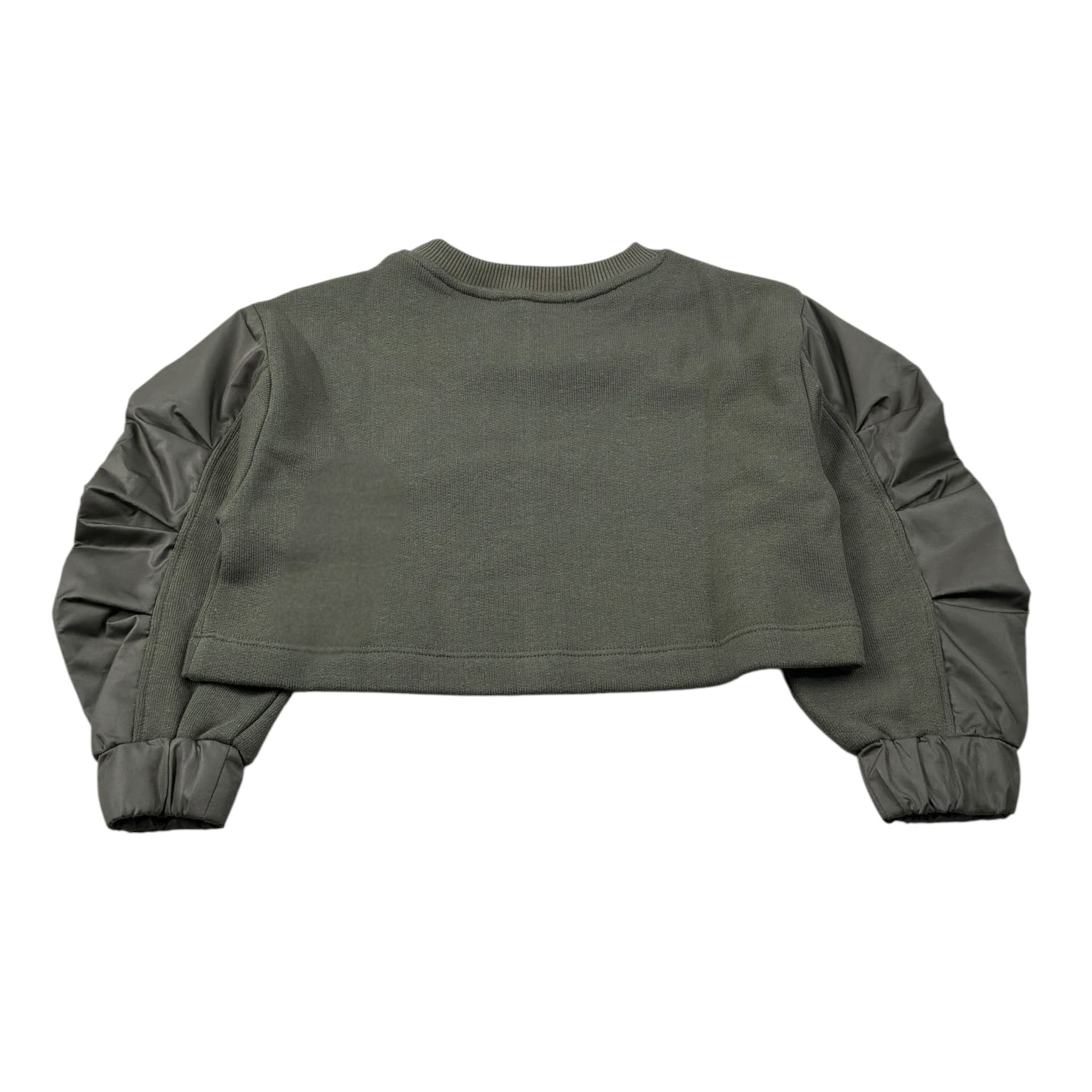 Dondup Felpa Chiusa Girocollo con Logo Verde per Bambina DFFE020 VERDE DONDUP 