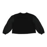 Dondup Felpa Chiusa Girocollo tinta unita con Logo Nero per Bambina DFFE022 NERO DONDUP 