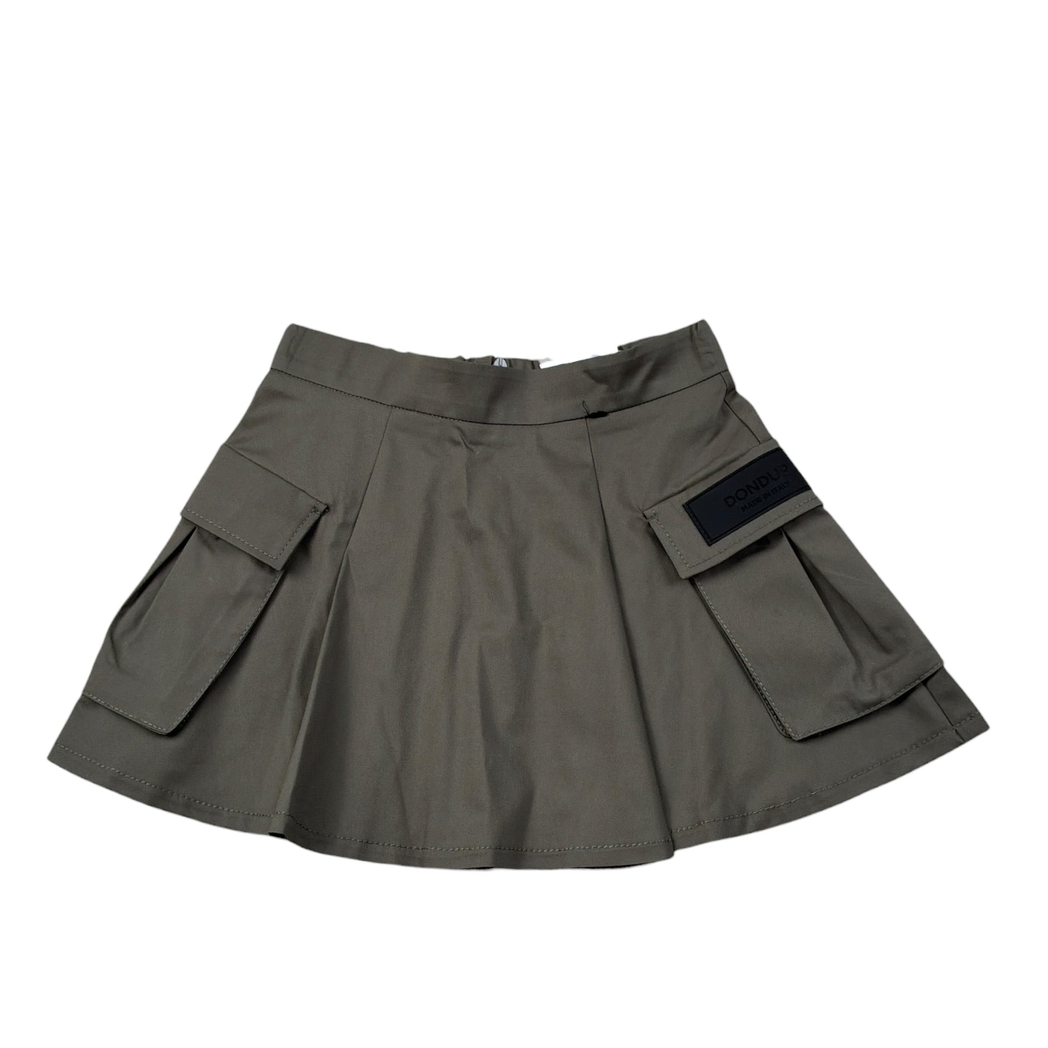 Dondup Gonna tinta unita con Elastico In Vita Verde per Bambina DFGO017 VERDE DONDUP 