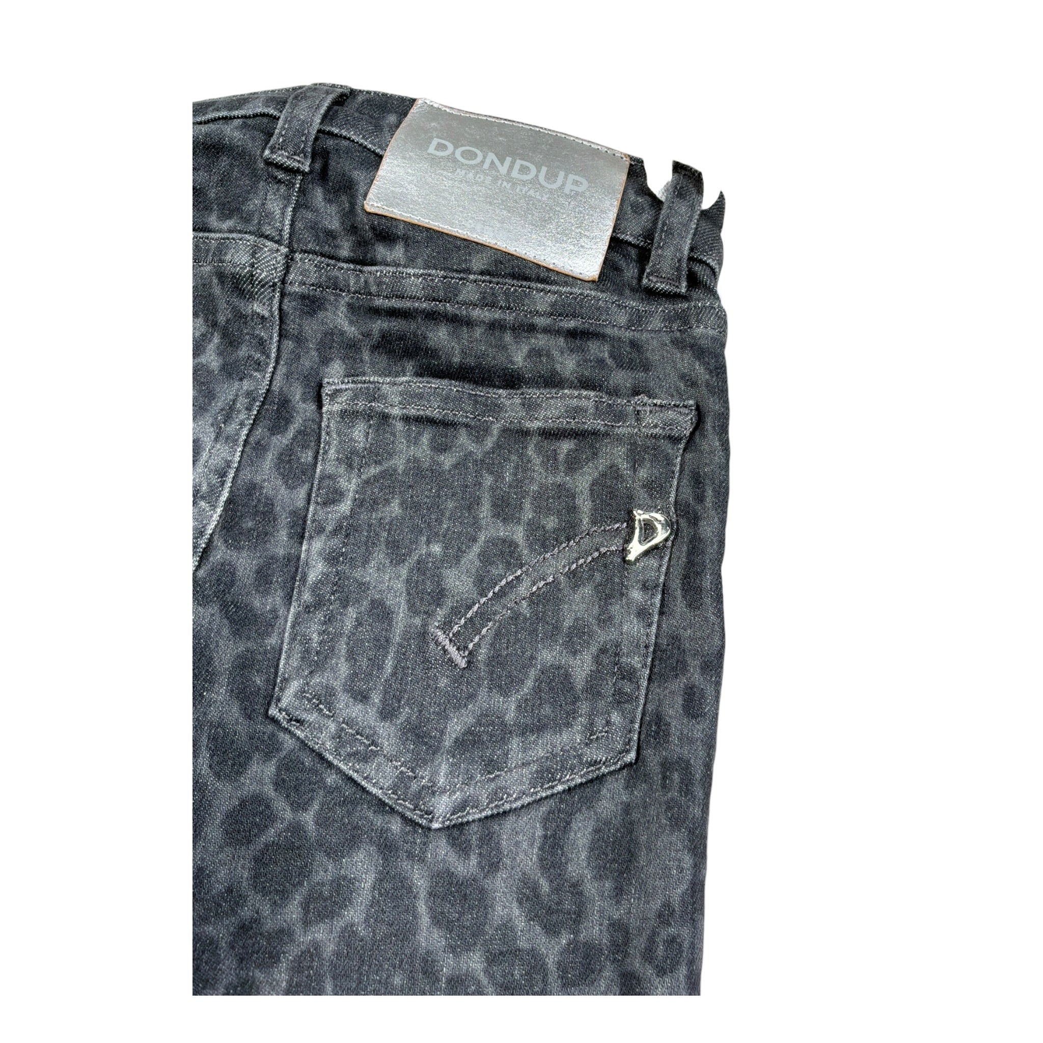 Dondup Jeans tinta unita Modello Zampa Fantasia Maculata Grigio per Bambina DFPA156J GRIGIO DONDUP 