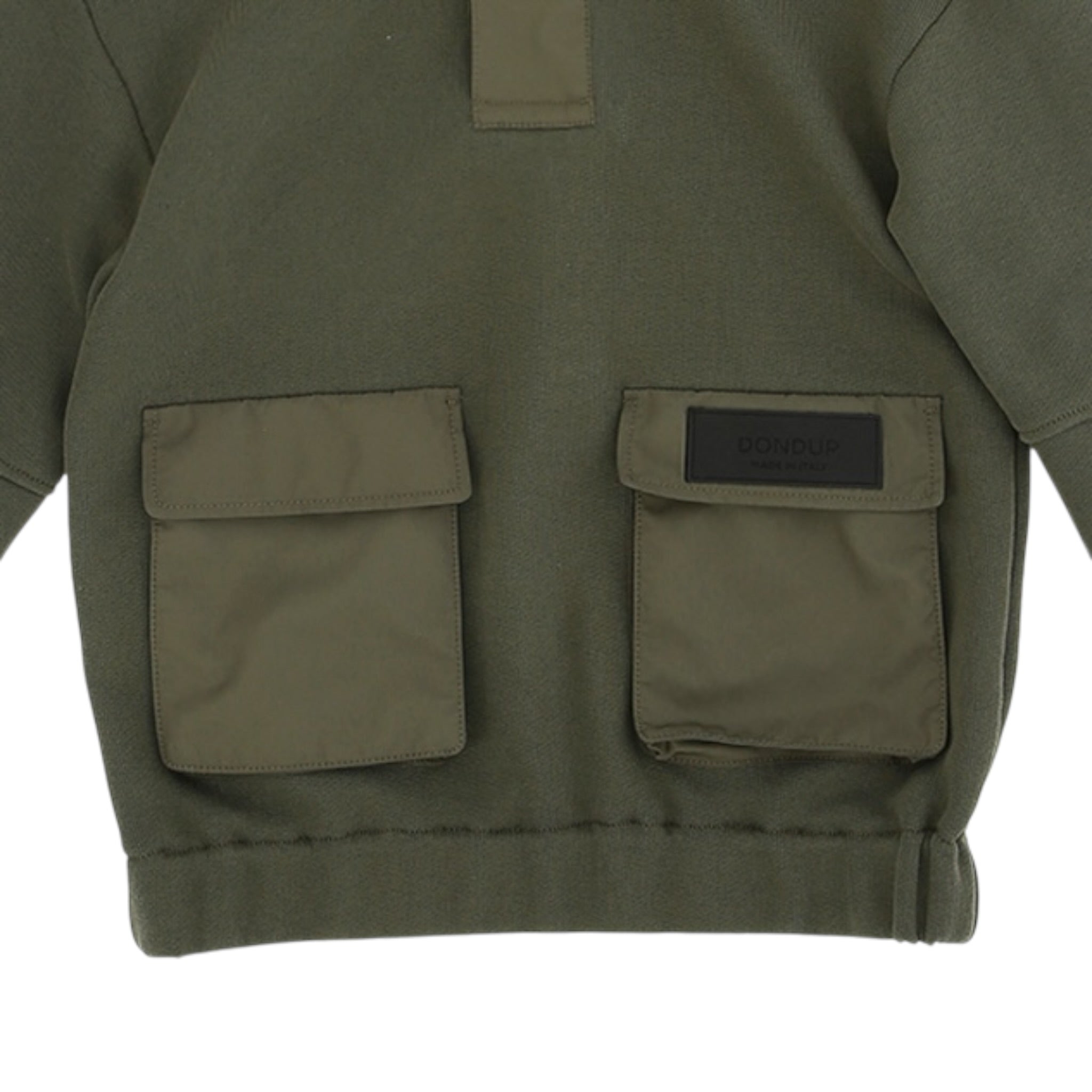 Dondup Felpa tinta unita con Cappuccio Verde per Bambino DMFE024 VERDE DONDUP 