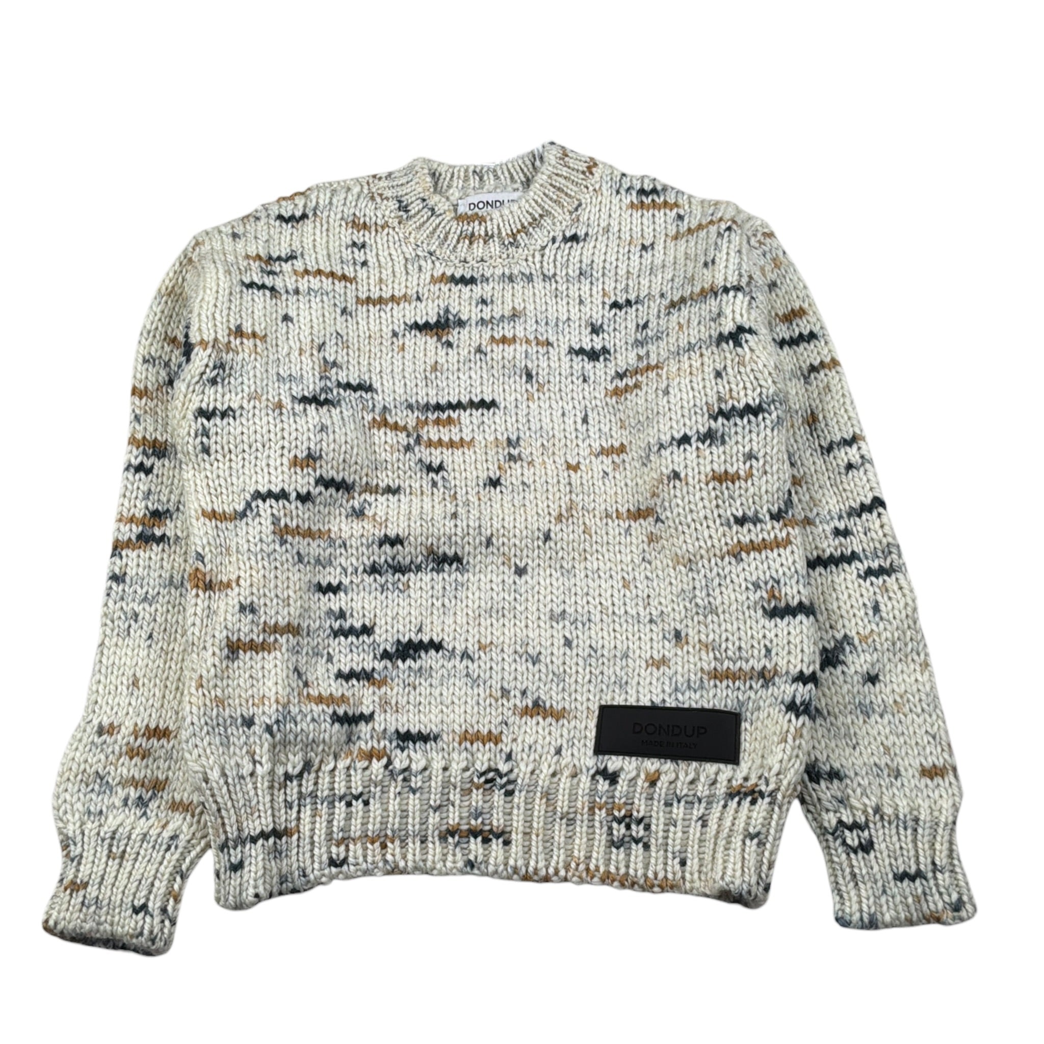 Dondup Maglia Girocollo tinta unita con Ricami Beige per Neonato DMMA030N BEIGE DONDUP 
