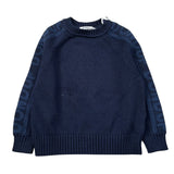 Dondup Maglia tinta unita Girocollo con Logo Blu per Bambino DMMA0322 BLU DONDUP 