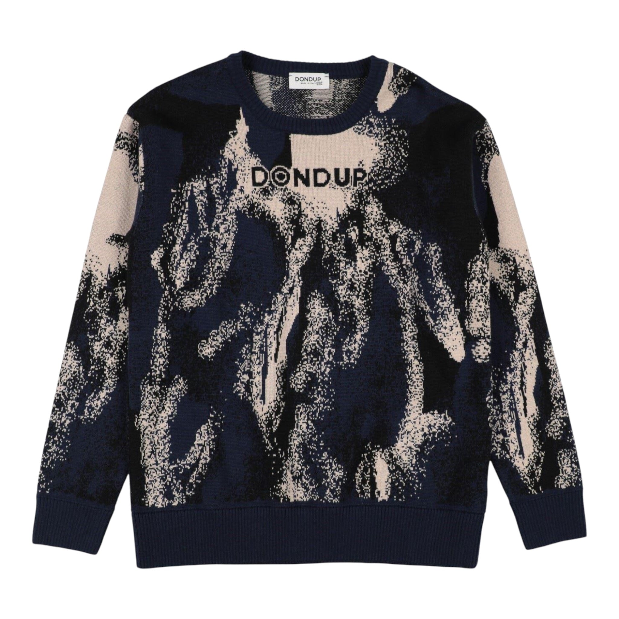Dondup Maglia tinta unita con Stampa Blu per Neonato DMMA037N BLU DONDUP 
