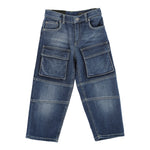 Dondup Jeans tinta unita con Tasconi Blu per Bambino DMPA176 BLU DONDUP 