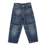 Dondup Jeans tinta unita con Tasconi Blu per Bambino DMPA176 BLU DONDUP 