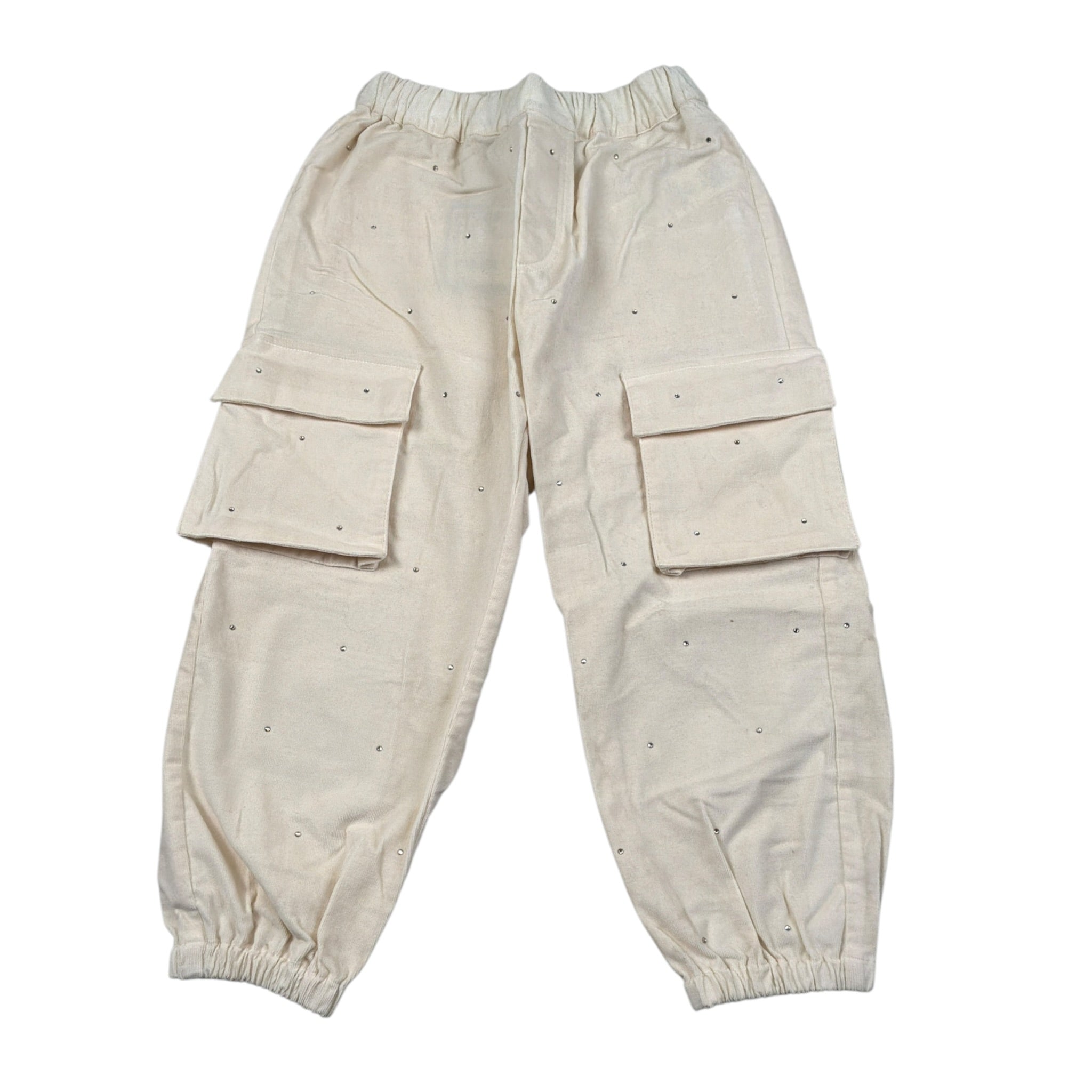 Dou Dou Pantalone tinta unita con Elastico In Vita Beige per Bambina DV6B21 BEIGE DOU DOU 