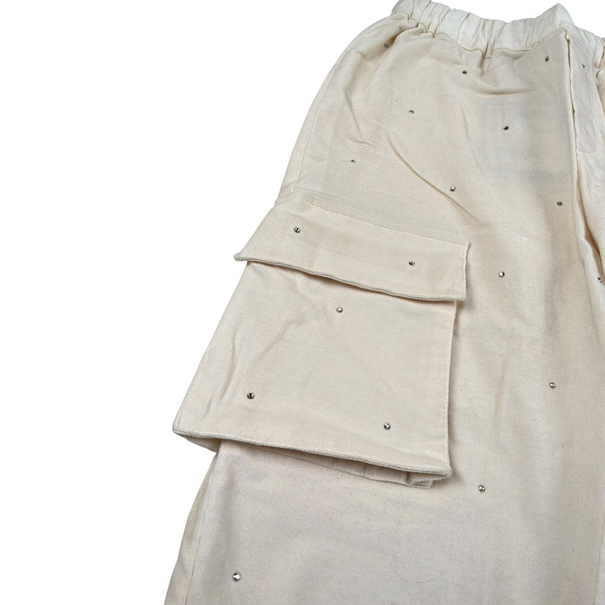 Dou Dou Pantalone tinta unita con Elastico In Vita Beige per Bambina DV6B21 BEIGE DOU DOU 