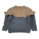 Dou Dou Maglia Bicolore con Rouches Grigio per Bambina DV9A30 GRIGIO DOU DOU 