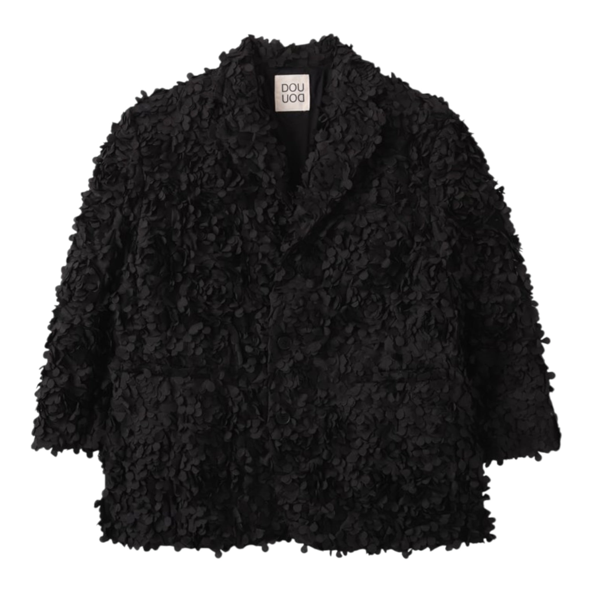 Dou Dou Giacca tinta unita con Applicazioni Nero per Bambina DW2A34 NERO DOU DOU 