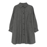 Dou Dou Abito tinta unita Modello Camicia Grigio per Bambina DX1A00I0296 GRIGIO DOU DOU 