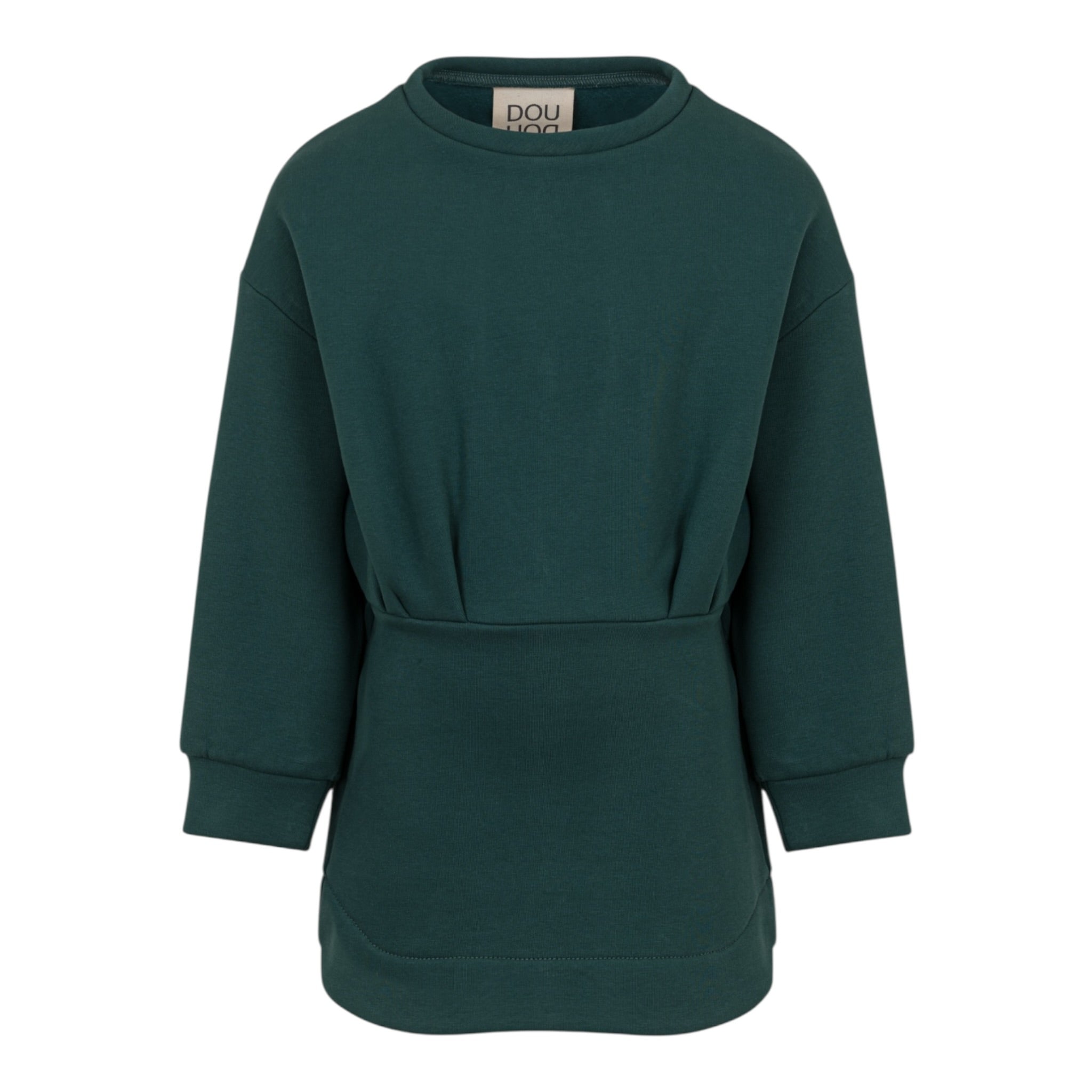 Dou Dou Abito tinta unita con Fiocco Rimovibile Verde per Bambina DX1A50X VERDE DOU DOU 