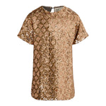 Dou Dou Abito Mezza Manica con Paillettes Oro per Bambina DX1A91 ORO DOU DOU 