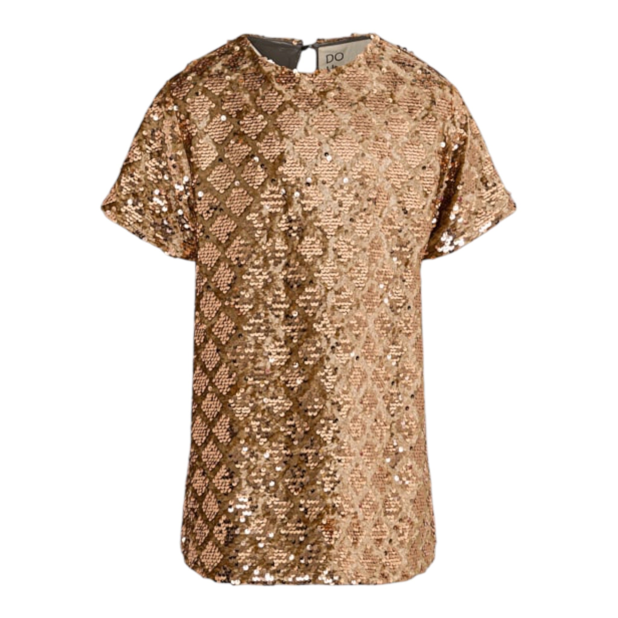 Dou Dou Abito Mezza Manica con Paillettes Oro per Bambina DX1A91 ORO DOU DOU 