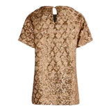 Dou Dou Abito Mezza Manica con Paillettes Oro per Bambina DX1A91 ORO DOU DOU 