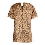 Dou Dou Abito Mezza Manica con Paillettes Bronzo per Bambina DX1A91U0239 BRONZO DOU DOU 