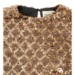 Dou Dou Abito Mezza Manica con Paillettes Bronzo per Bambina DX1A91U0239X BRONZO DOU DOU 