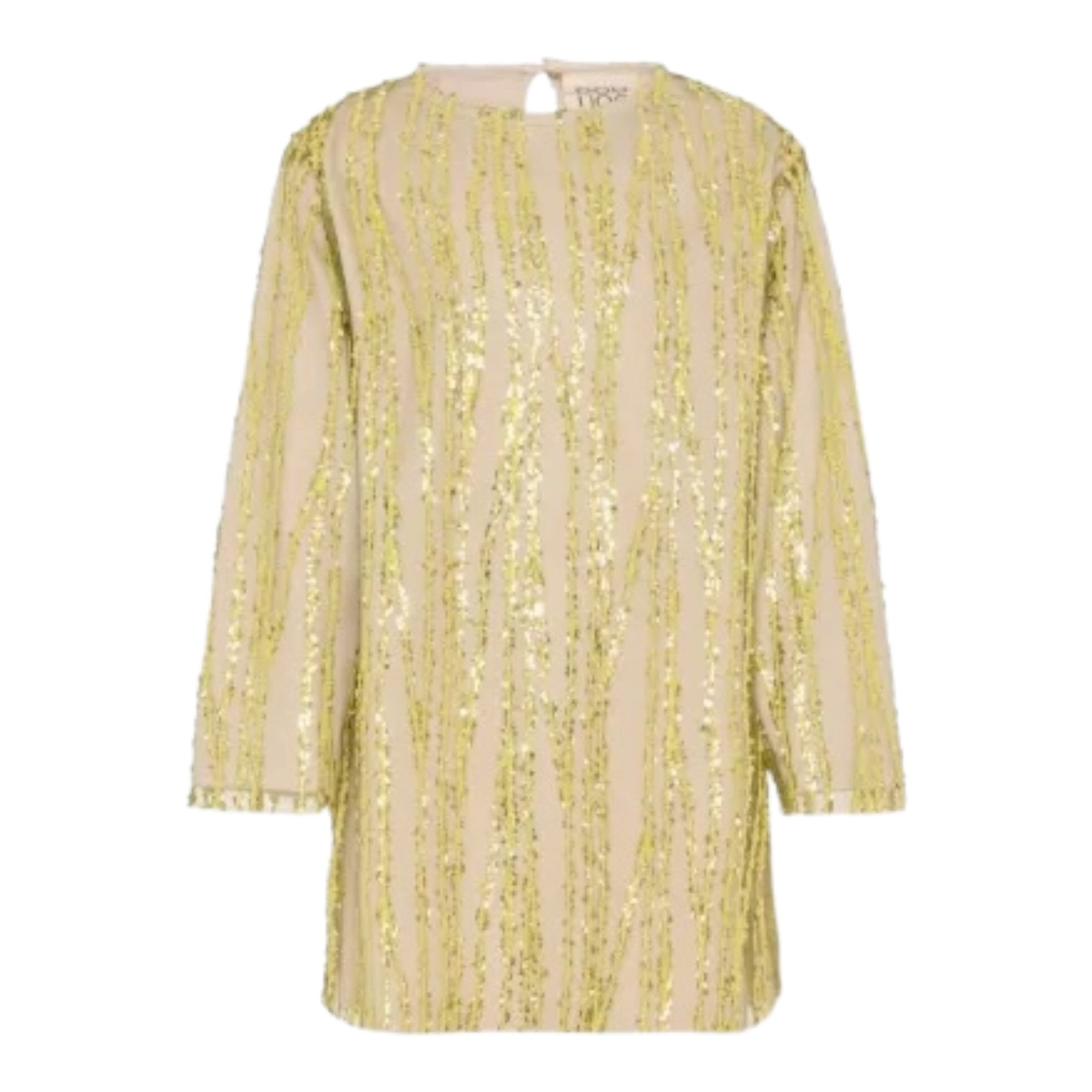 Dou Dou Abito tinta unita con Paillettes Verde per Bambina DX1B10T0098 VERDE DOU DOU 