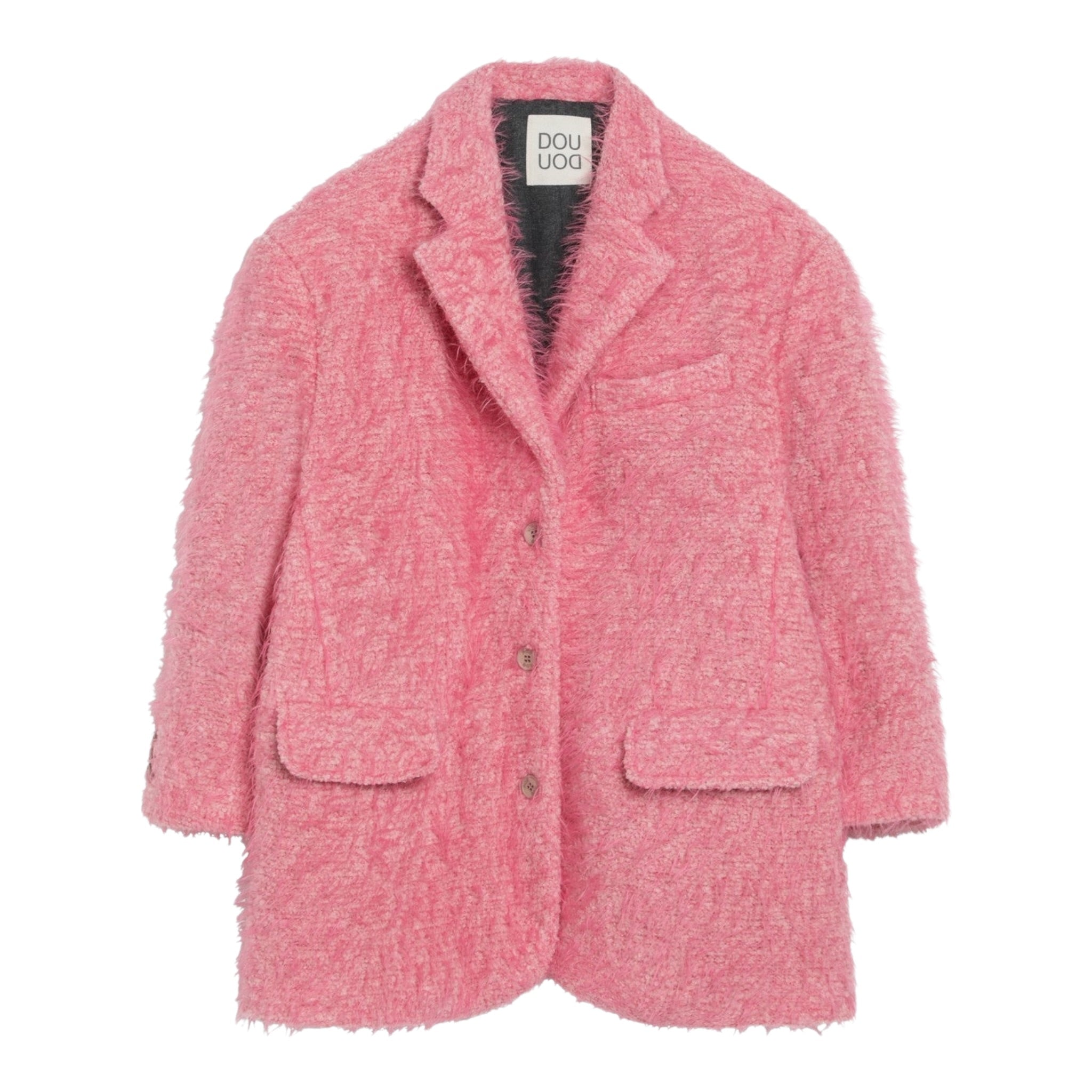 Dou Dou Cappotto Tinta Unit In Pelliccia Rosa per Bambina DX2A04 ROSA DOU DOU 
