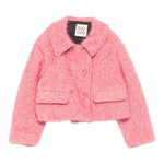 Dou Dou Cappotto Crop tinta unita Rosa per Bambina DX2A44 ROSA DOU DOU 