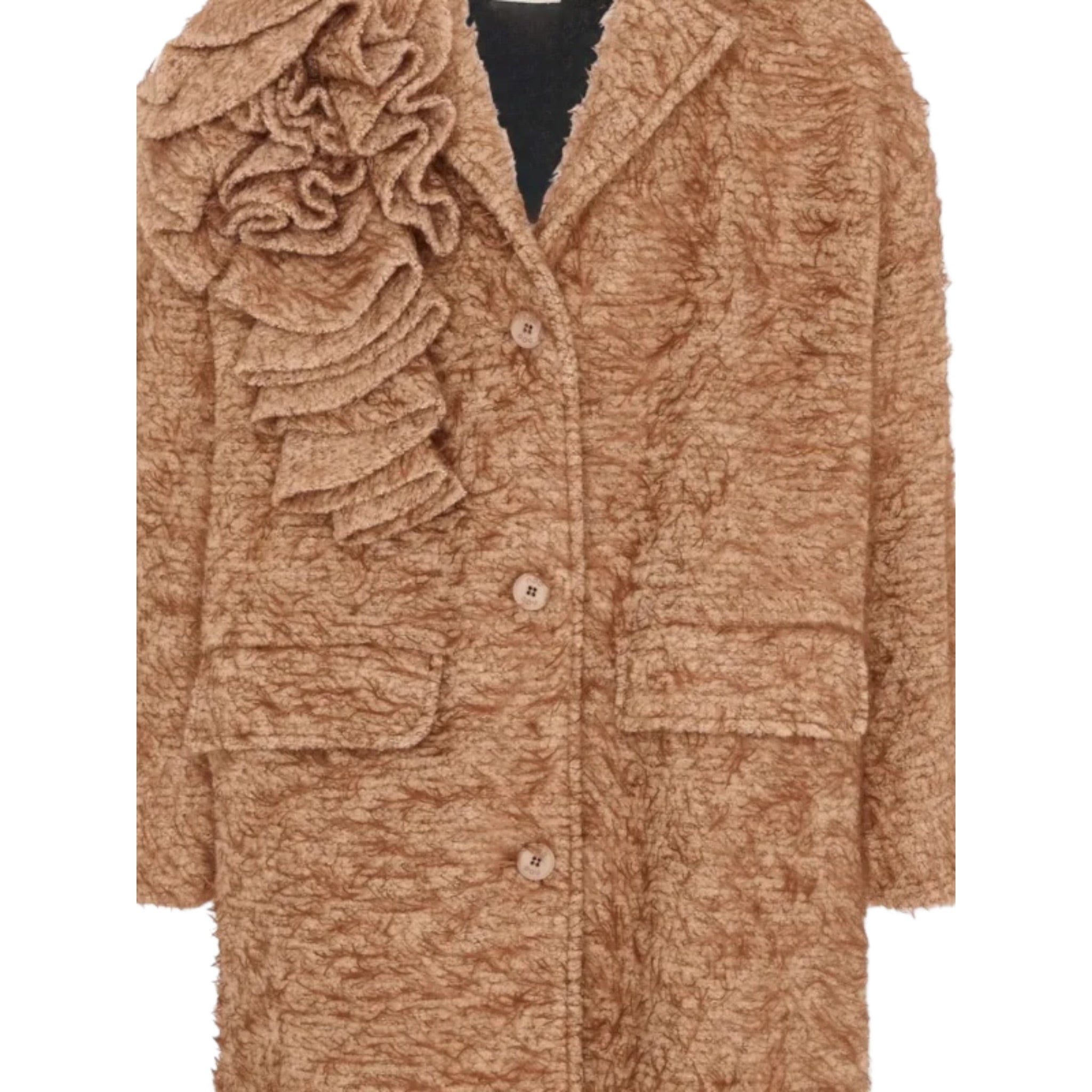 Dou Dou Cappotto tinta unita con Bottoni Beige per Bambina DX2A50E236 BEIGE DOU DOU 