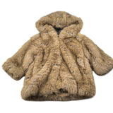 Dou Dou Pelliccia tinta unita con Cappuccio Beige per Bambina DX2P90X BEIGE DOU DOU 