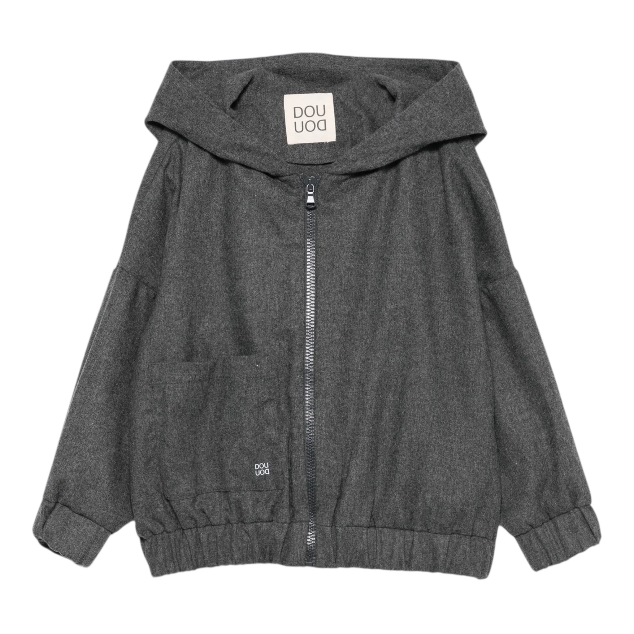 Dou Dou Felpa con Zip E Cappuccio tinta unita Grigio per Bambina DX4A50 GRIGIO DOU DOU 