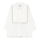 Dou Dou Camicia tinta unita con Righino In Contrasto Bianco per Bambina DX5A10 BIANCO DOU DOU 