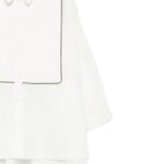 Dou Dou Camicia tinta unita con Righino In Contrasto Bianco per Bambina DX5A10 BIANCO DOU DOU 