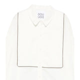 Dou Dou Camicia tinta unita con Righino In Contrasto Bianco per Bambina DX5A10X BIANCO DOU DOU 