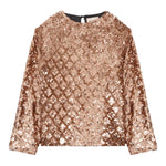 Dou Dou Maglia tinta unita con Paillettes Oro per Bambina DX5A60U0239 ORO DOU DOU 