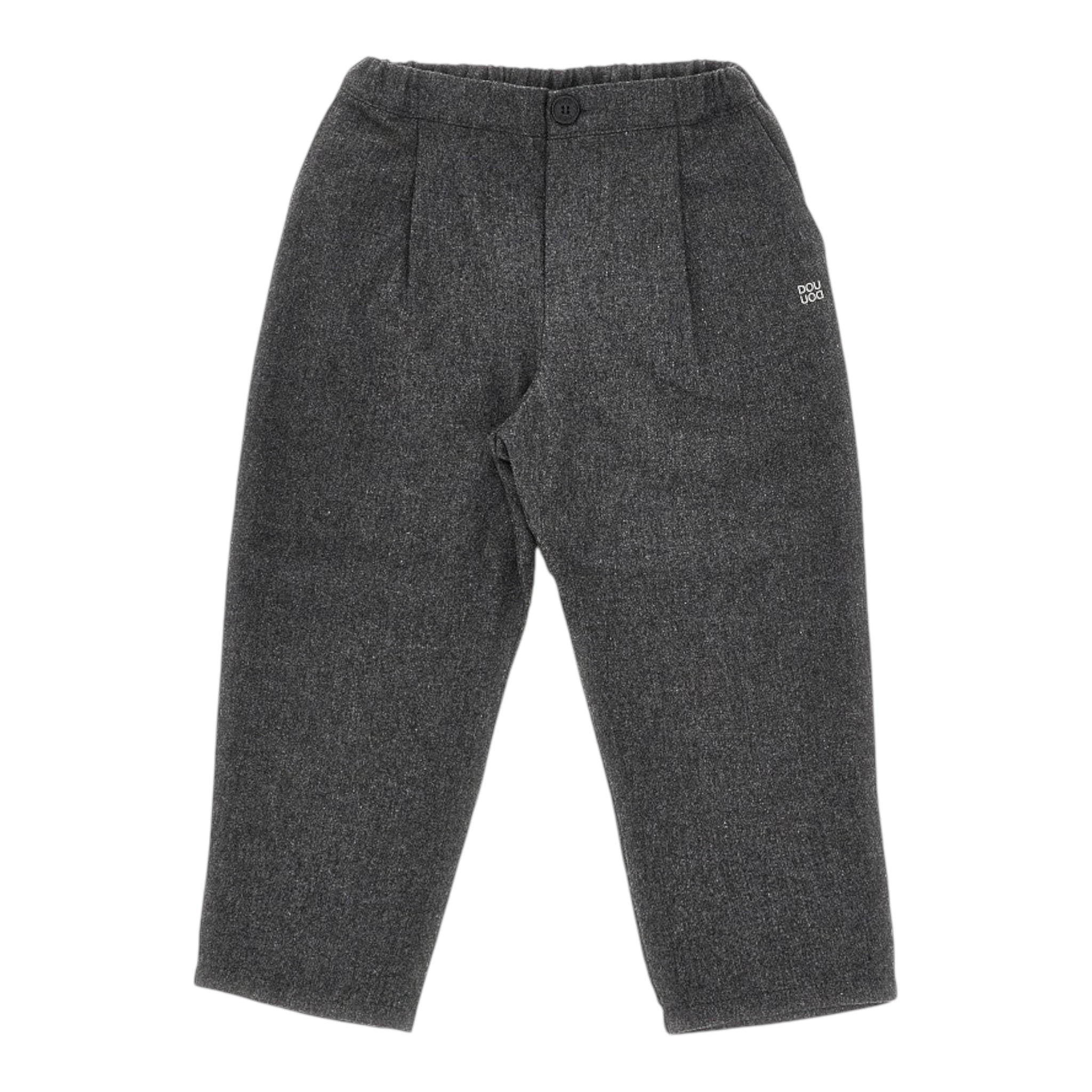 Dou Dou Pantalone tinta unita con Elastico In Vita Grigio per Bambina DX6P11 GRIGIO DOU DOU 