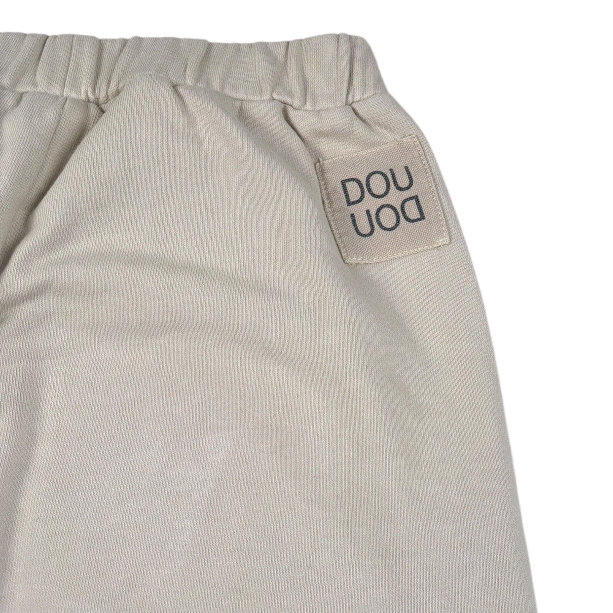 Dou Dou Pantalone Tuta tinta unita con Logo Beige per Bambina DX6P90 BEIGE DOU DOU 