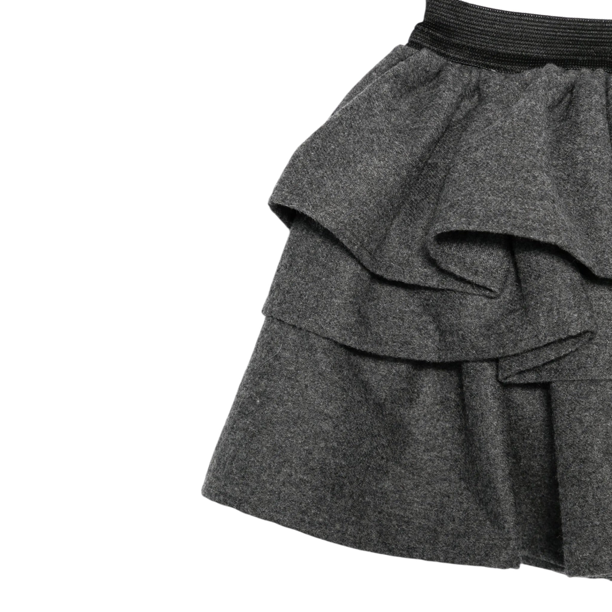 Dou Dou Gonna Tinta Unit con Balze Grigio per Bambina DX7A21 GRIGIO DOU DOU 