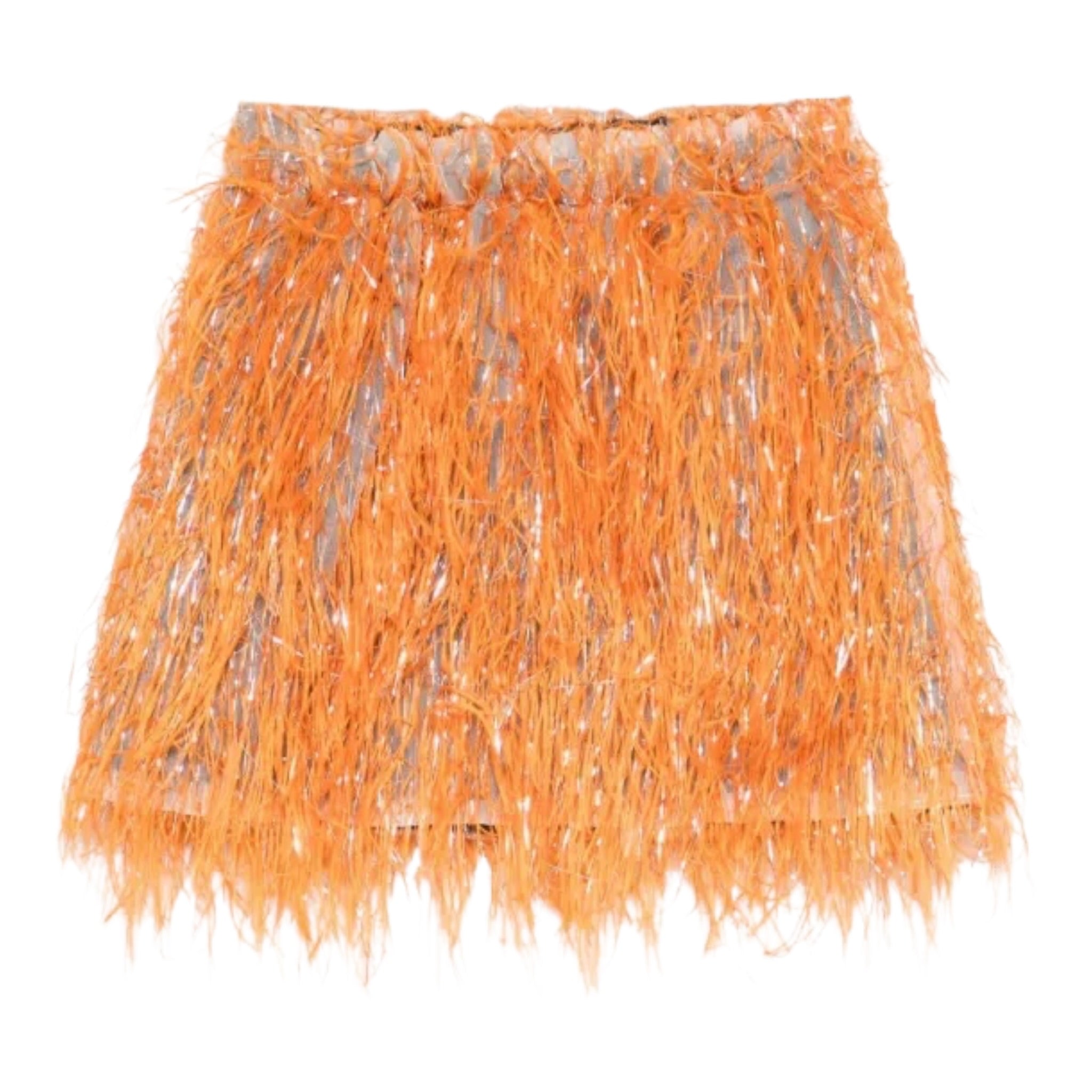 Dou Dou Gonna tinta unita con Piume Arancione per Bambina DX7A31 ARANCIONE DOU DOU 