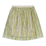 Dou Dou Gonna tinta unita con Paillettes Verde per Bambina DX7B31 VERDE DOU DOU 