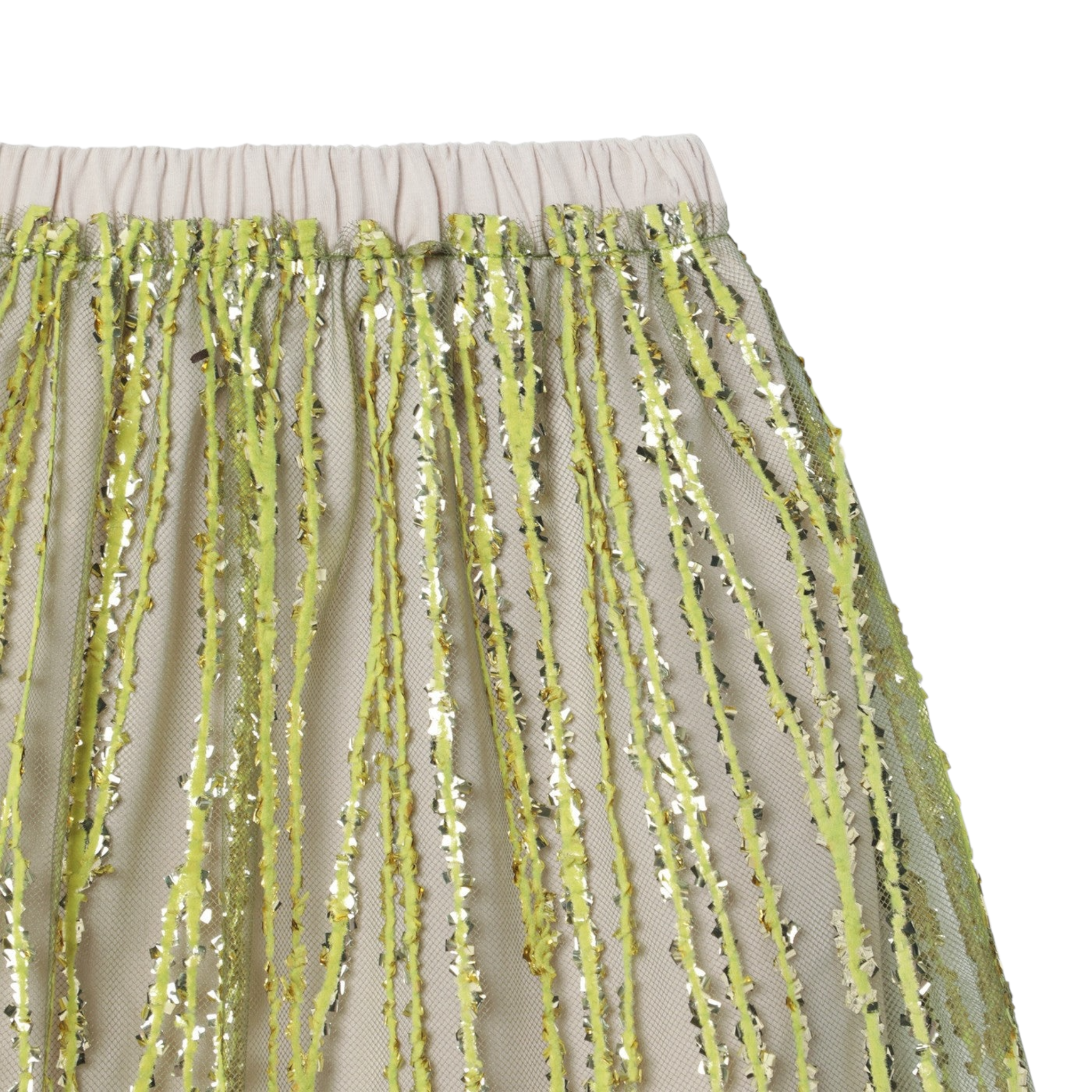 Dou Dou Gonna tinta unita con Paillettes Verde per Bambina DX7B31 VERDE DOU DOU 