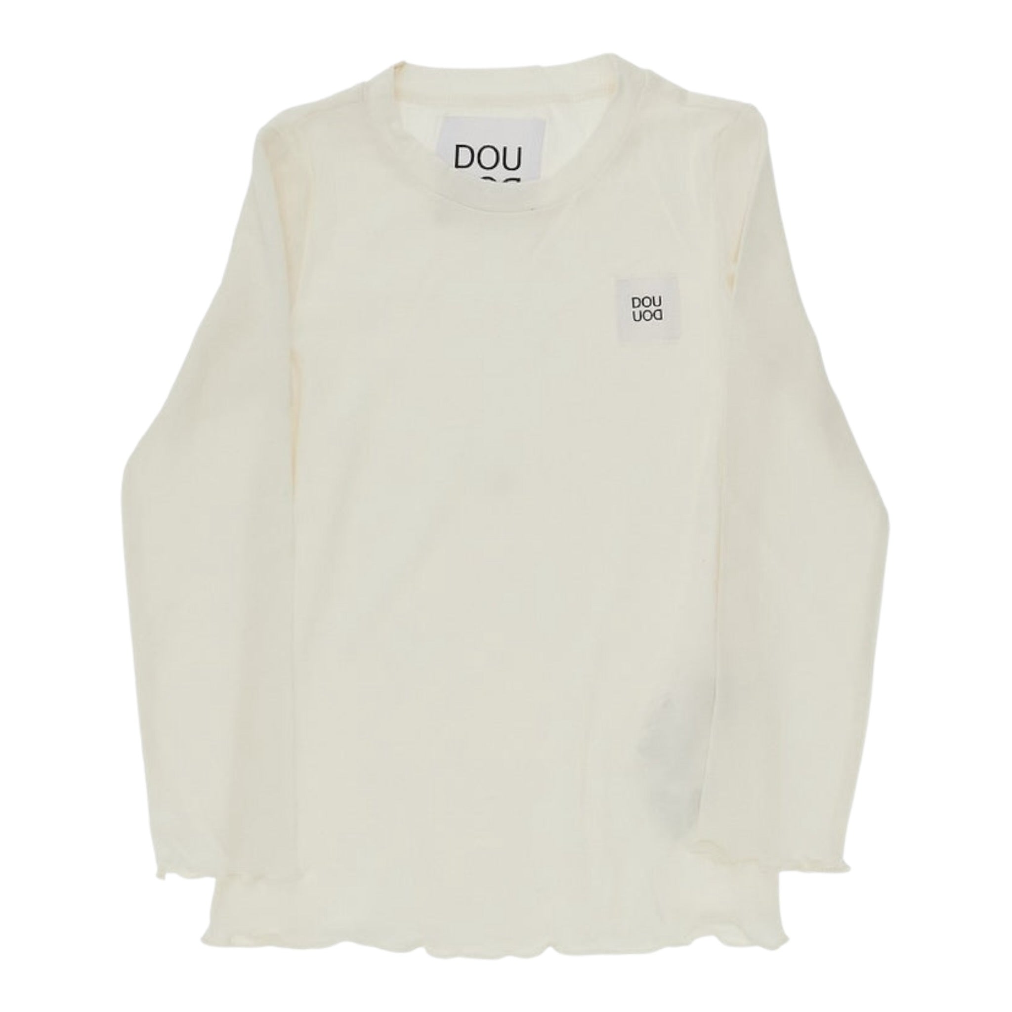 Dou Dou Shirt tinta unita con Logo Bianco per Bambina DX8A40 BIANCO DOU DOU 
