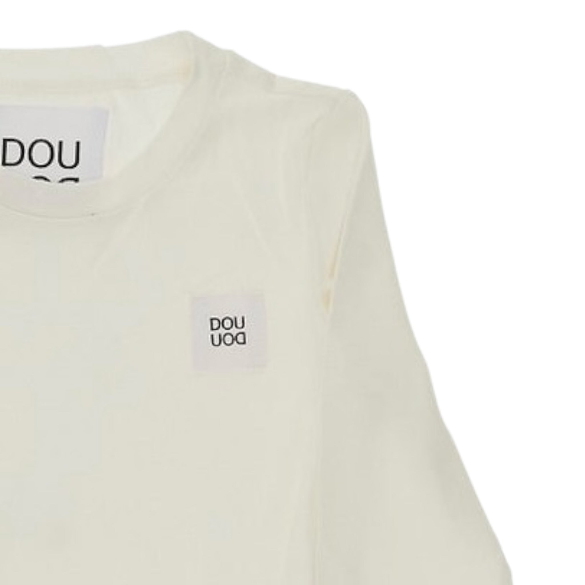 Dou Dou Shirt tinta unita con Logo Bianco per Bambina DX8A40 BIANCO DOU DOU 
