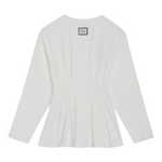 Dou Dou Shirt tinta unita con Logo Bianco per Bambina DX8A50X BIANCO DOU DOU 