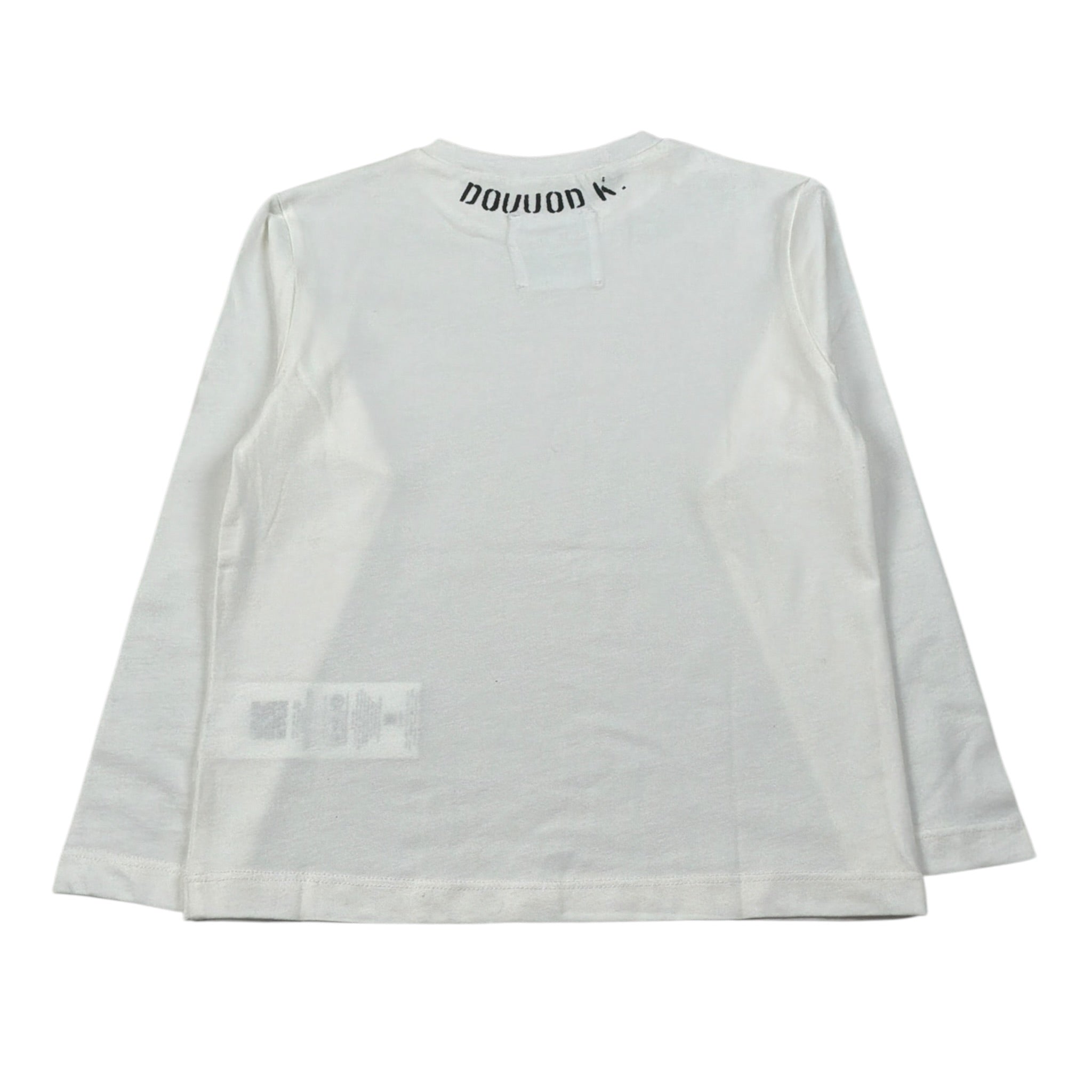 Dou Dou Shirt Girocollo tinta unita con Logo Bianco per Bambino DX8P30 BIANCO DOU DOU 