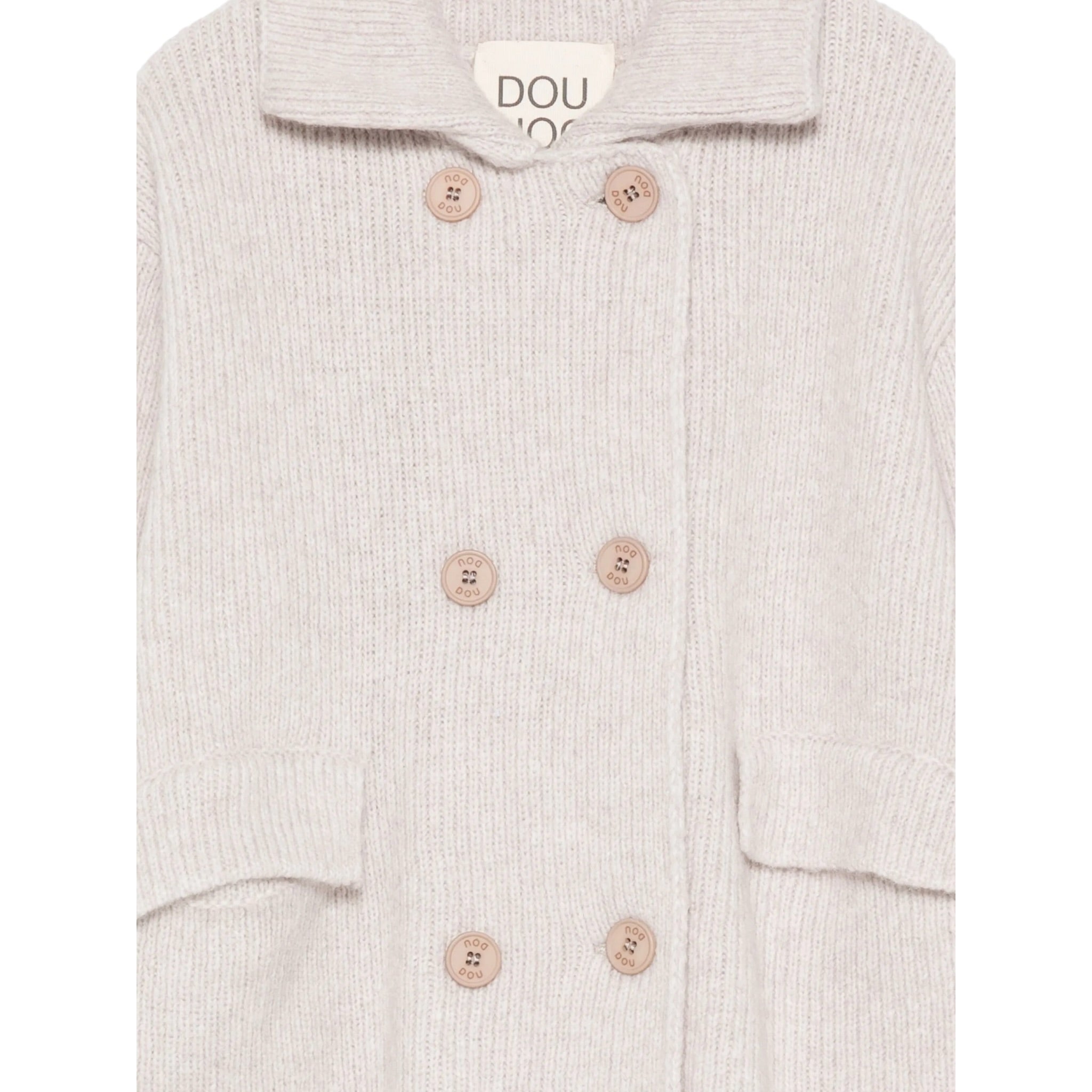 Dou Dou Cardigan tinta unita Doppiopetto Beige per Bambina DX9A00 BEIGE DOU DOU 