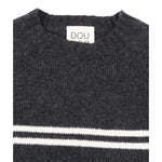 Dou Dou Maglia Girocollo tinta unita con Stampa Nero per Bambina DX9P10X NERO DOU DOU 