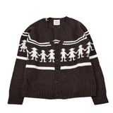 Dou Dou Cardigan tinta unita con Stampa Marrone per Bambina DX9P20 MARRONE DOU DOU 