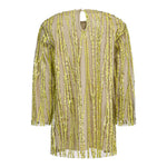 Dou Dou Abito Manica Lunga Tinta Uita con Rete Beige per Bambina DXB10 BEIGE DOU DOU 