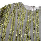 Dou Dou Abito Manica Lunga Tinta Uita con Rete Beige per Bambina DXB10 BEIGE DOU DOU 