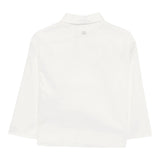 Dou Dou Camicia tinta unita con Righino In Contrasto Bianco per Bambina DXP00 BIANCO DOU DOU 