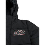 Dropseason2 Giubbino tinta unita con Cappuccio Nero per Bambino FW25K073 NERO DROPSEASON2 